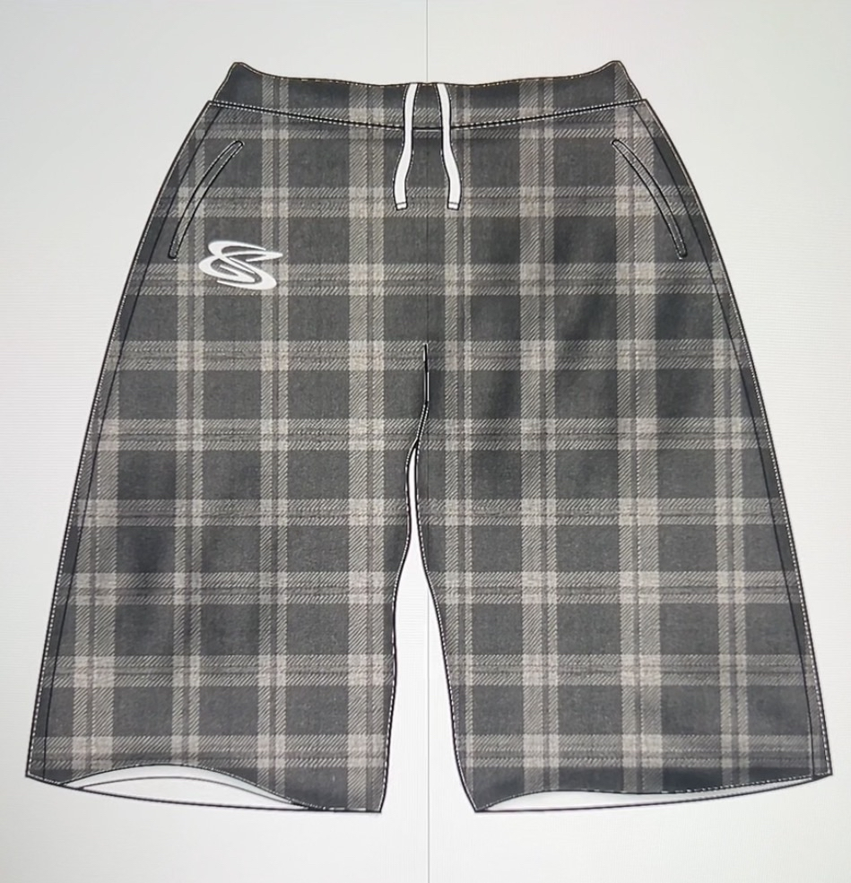 Plaid sweat shorts